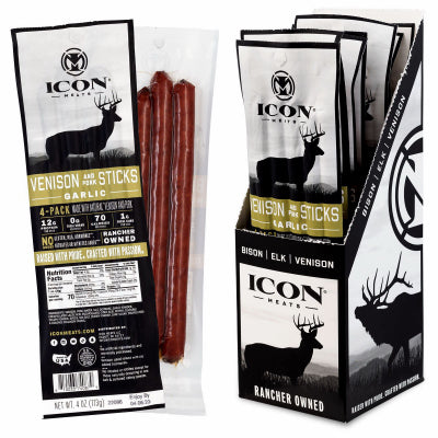 Icon Garlic Venison Stick, 4 pack
