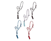 Two-Tone Braided Poly Rope Halter with 5/8" Poly Lead – Assorted Colors
