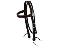 Browband Headstall - 1" Premium Leather, Tie Bit Ends