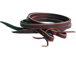 Split Reins – Tie End | Heavy Red Latigo Leather | 1/4" Tie Strips