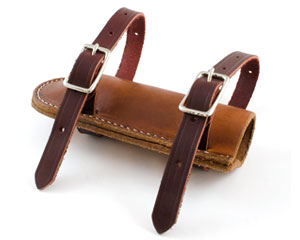 Premium Russet Leather Flag Holder – Made in USA | Fits Up to 1-1/2" Pole