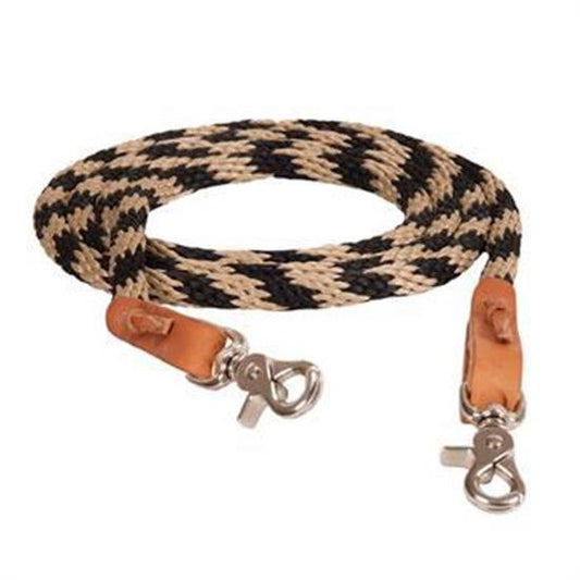 Round Braided Trail Reins – 1/2" x 8' | Leather Water Straps & Snaps