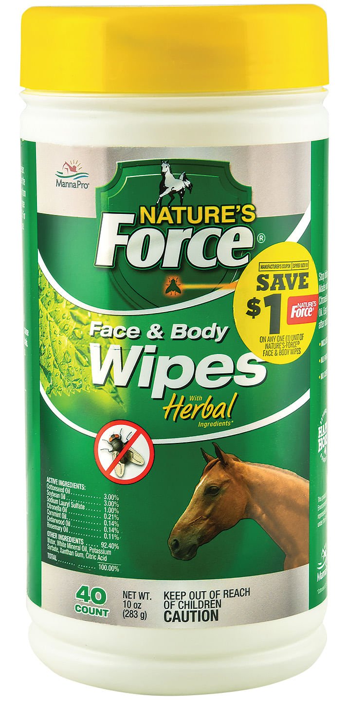 Manna Pro Nature's Force Horse Insect Repellent Wipes (40-Ct.)
