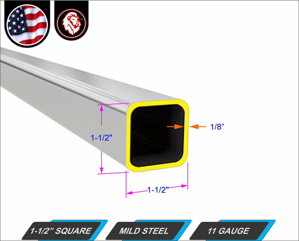 SQ TUBING 1-1/2 X 1-1/2 X 11GA